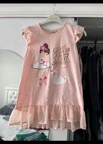 Kız Çocuk Pembe Fırfırlı Tül Elbise