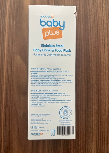 Babu Plus 350ml Çelik Bebek Termosu-Mavi - Görsel 2