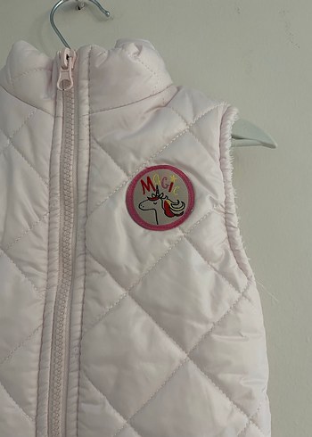 Kız Çocuk Beyaz Fermuarlı Yelek - Görsel 2