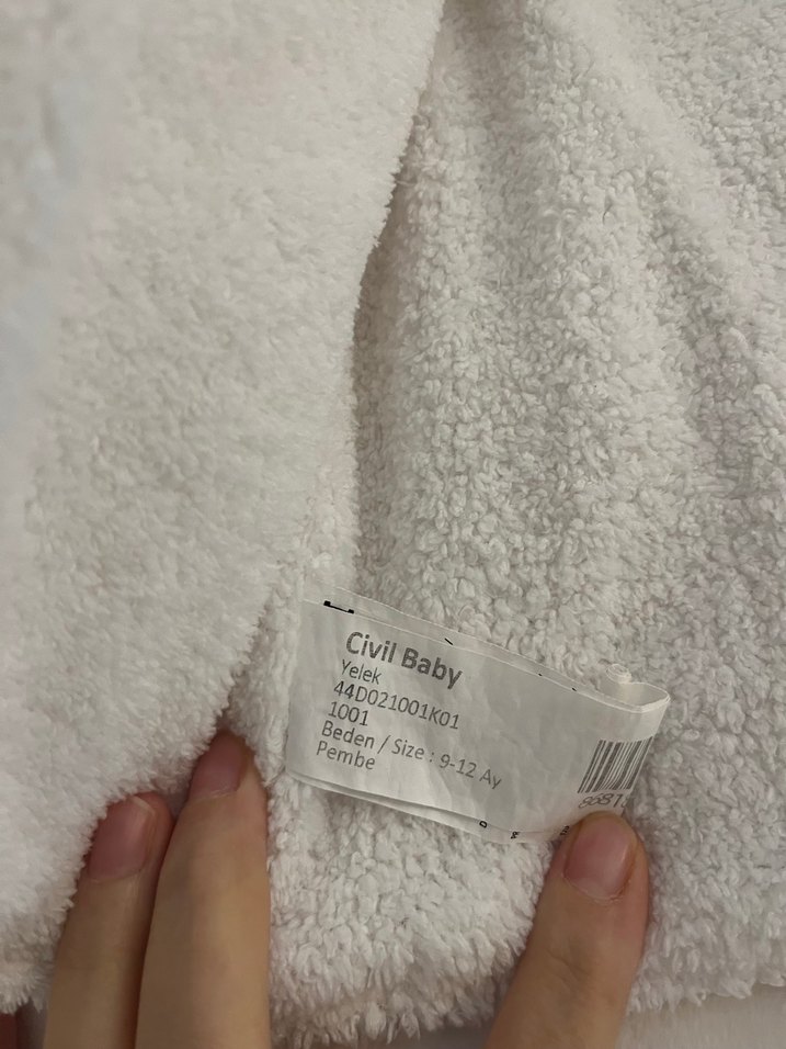 Kız Çocuk Beyaz Fermuarlı Yelek - Görsel 4