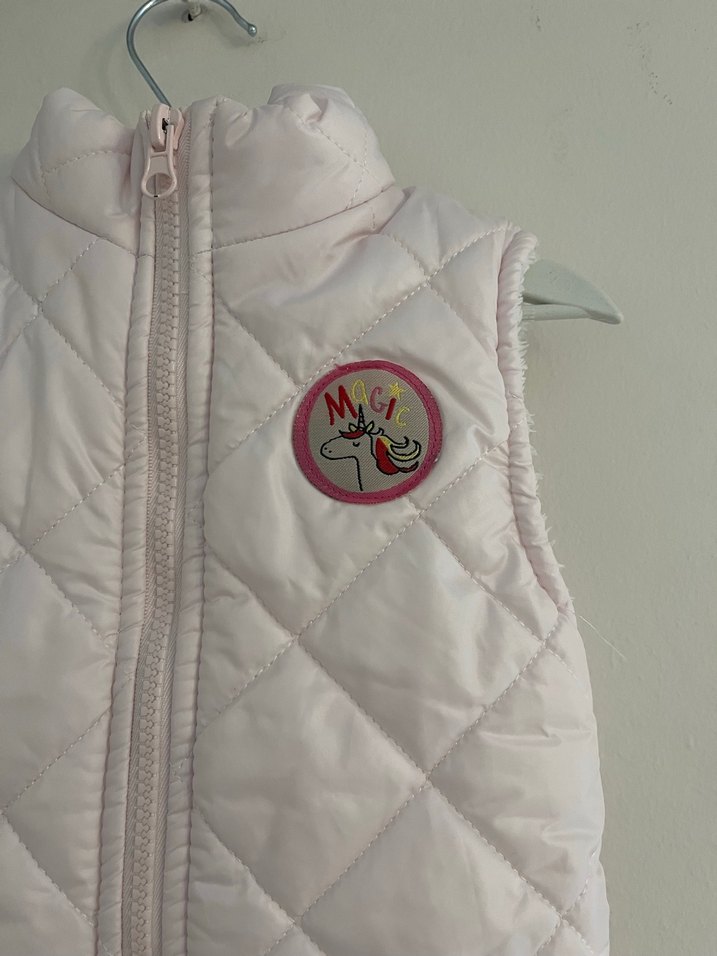 Kız Çocuk Beyaz Fermuarlı Yelek - Görsel 2