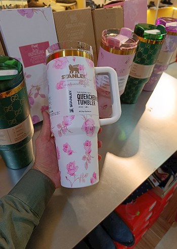 Pembe Baskılı Seramik Stanley Bardak
