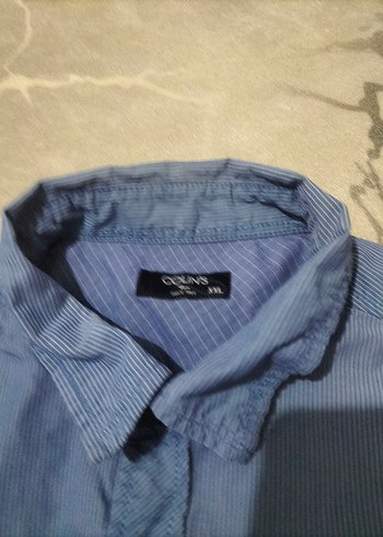 Erkek Mavi Denim Kısa Kollu Gömlek - Görsel 4