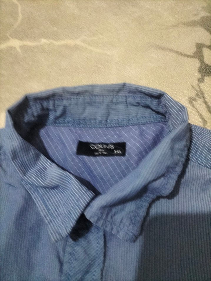 Erkek Mavi Denim Kısa Kollu Gömlek - Görsel 4