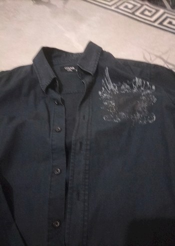 Siyah Erkek Denim Gömlek - Görsel 2