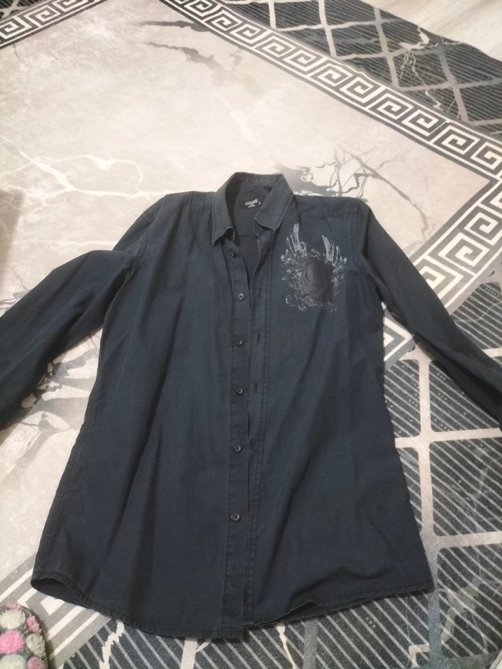 Siyah Erkek Denim Gömlek - Görsel 4