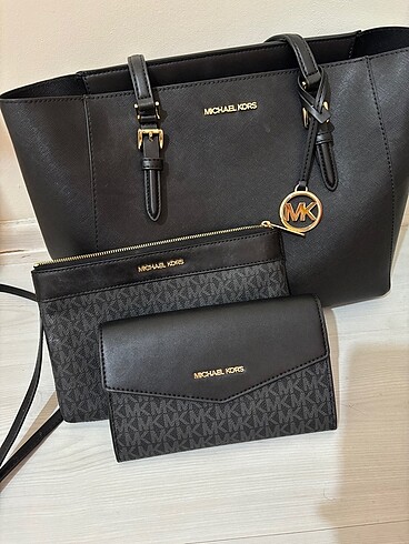  Beden Michael Kors Siyah 3lü Çanta Seti