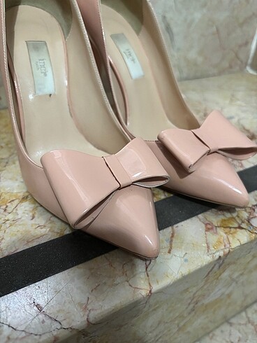 inci İnci Rugan Pudra Pembesi Stiletto