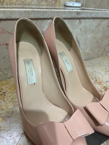 37 Beden İnci Rugan Pudra Pembesi Stiletto