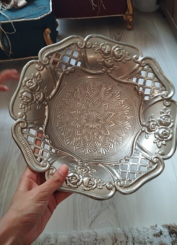 American Vintage Gümüş işlemeli dekoratif meyvelik