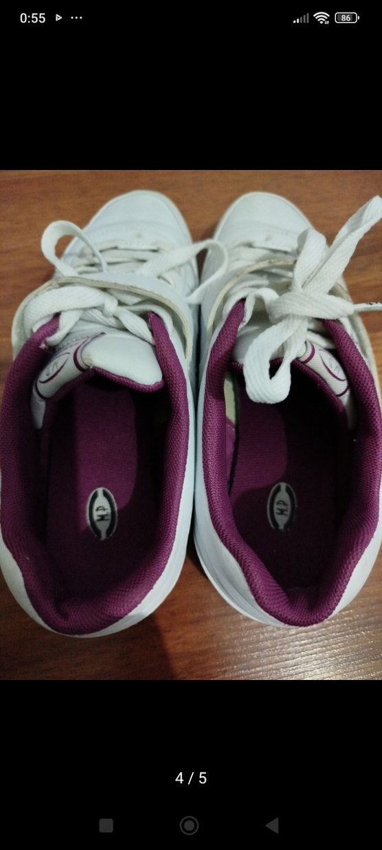 Beyaz Bağcıklı Kadın Spor Ayakkabı - Görsel 3