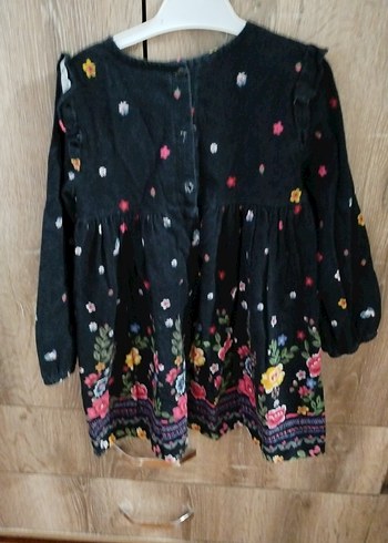 Çiçek Desenli Uzun Kollu Kız Elbisesi - Görsel 3