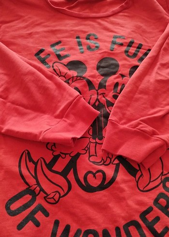 kadın Kırmızı Baskılı Kısa Kollu Tişört - Görsel 3