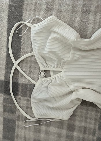 Beyaz Mini Streetwear Bralet
