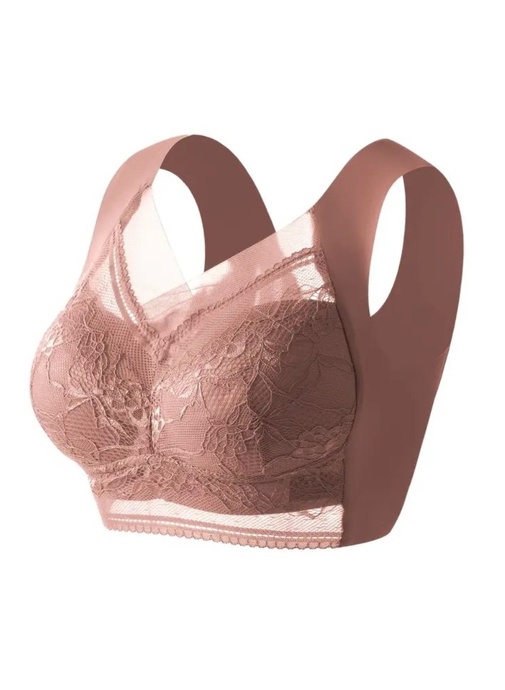 Dantel Detaylı Bej Midi Sütyen - Görsel 4