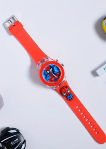 Kırmızı Spiderman Temalı  Kol Saati - Görsel 2