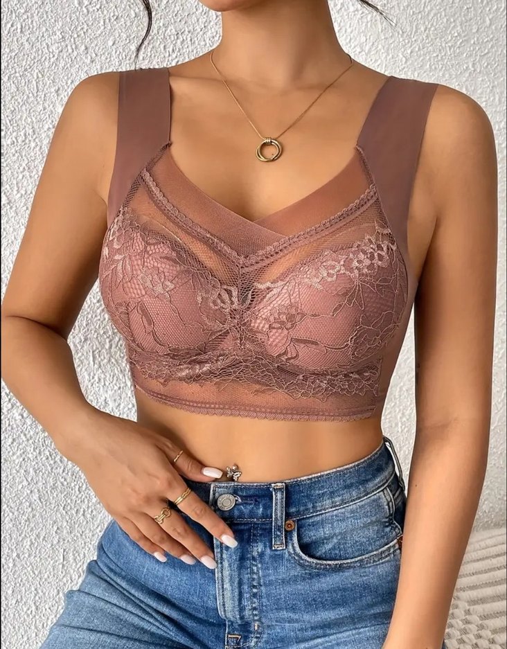 Bej Dantel Detaylı Midi Sütyen - Görsel 4