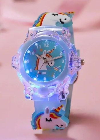 Unicorn Desenli Renkli Kadın Saati