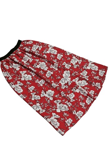 Zara Çiçek Desenli Kırmızı Uzun Etek çocuk etek