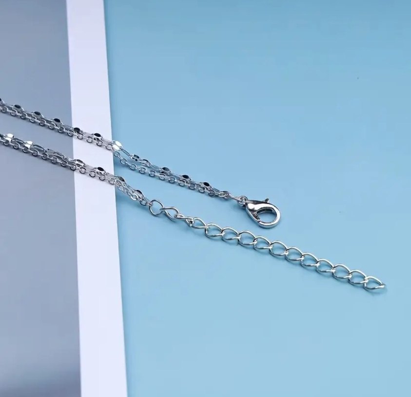 1"Paslanmaz Çelik Çift Kat Kelebek Kolye  Zarif - Görsel 3