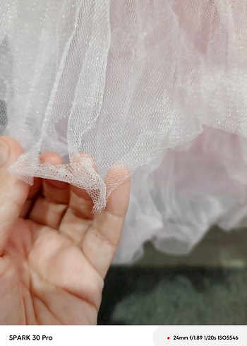 Kız Çocuk Pembe Payetli Fırfırlı Elbise - Görsel 8