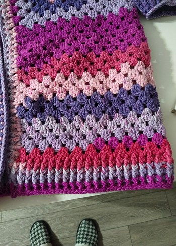 Renkli Bohem Örgü Kadın Hırka - Görsel 4