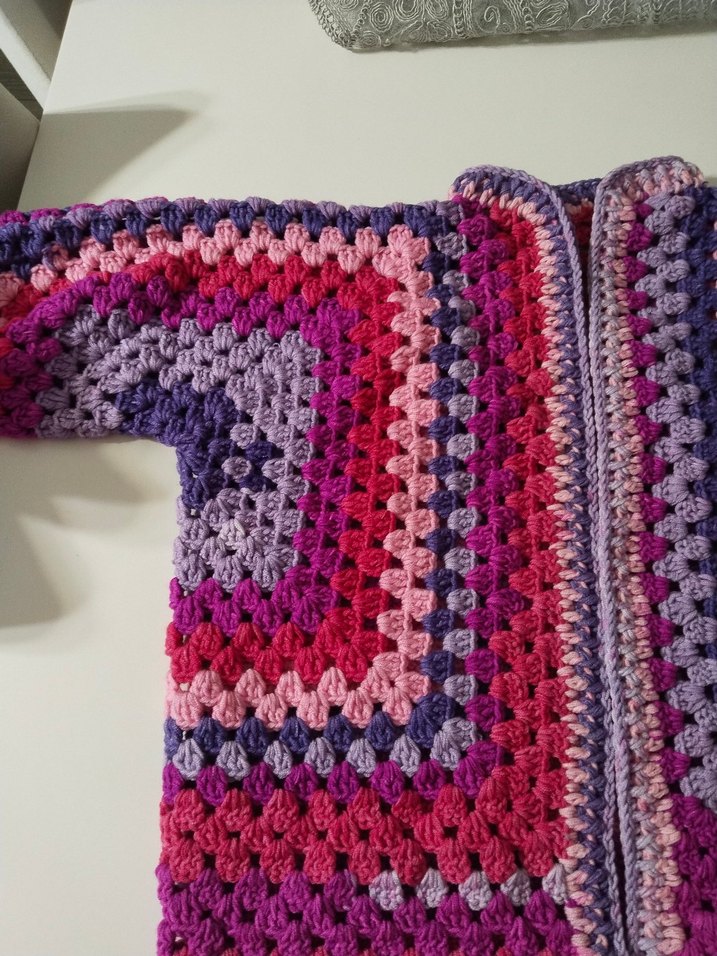 Renkli Bohem Örgü Kadın Hırka - Görsel 2