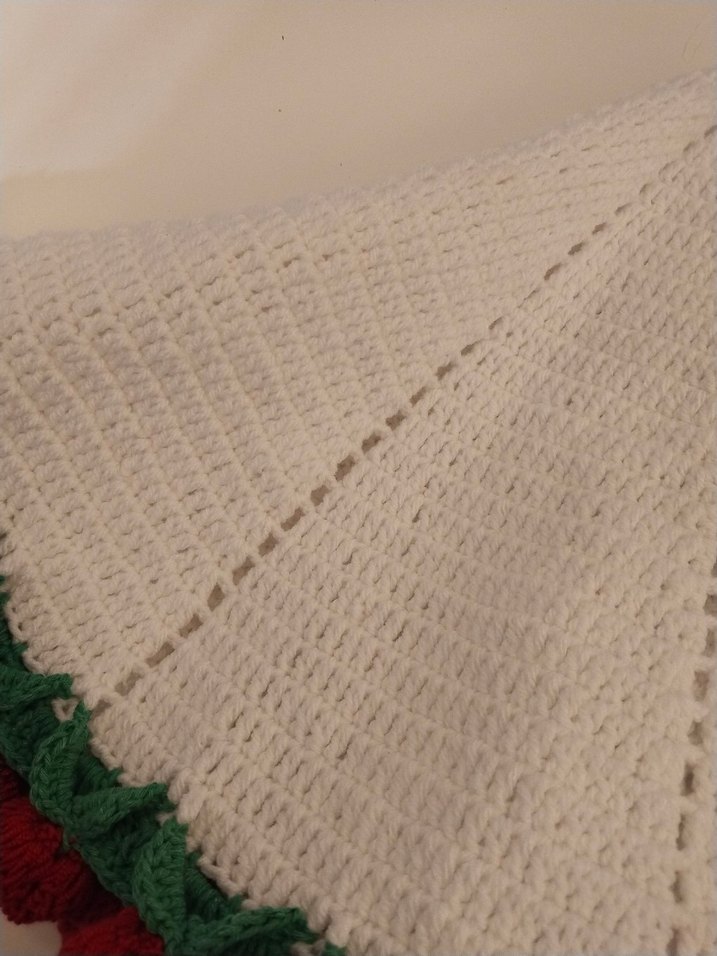 Bohem Tarzı El Örgüsü Kırmızı Gül Demeti battaniye - Görsel 5