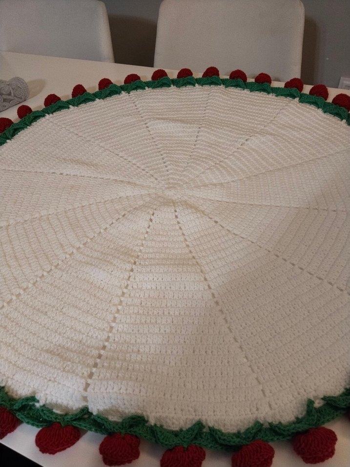 Bohem Tarzı El Örgüsü Kırmızı Gül Demeti battaniye - Görsel 3