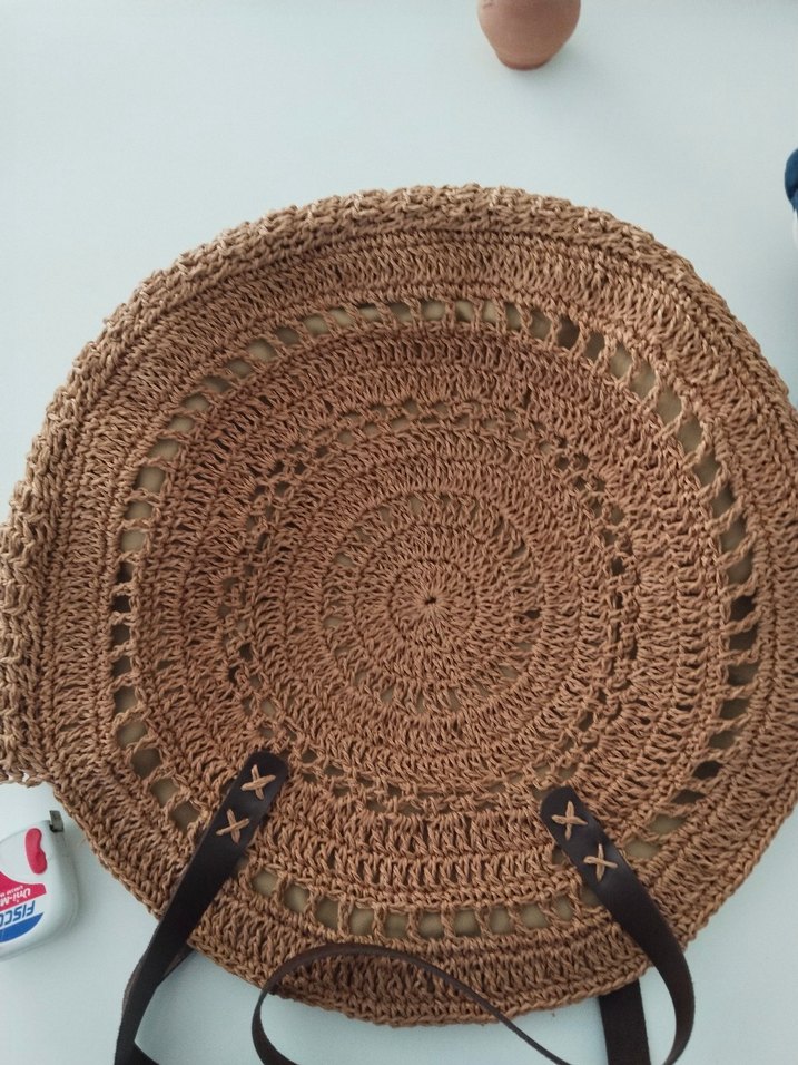 Örgü Kahverengi Bohem Kadın Çanta - Görsel 5