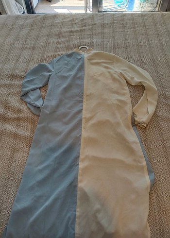 Uzun Kol Drapeli Mavi-Bej Tunik - Görsel 6