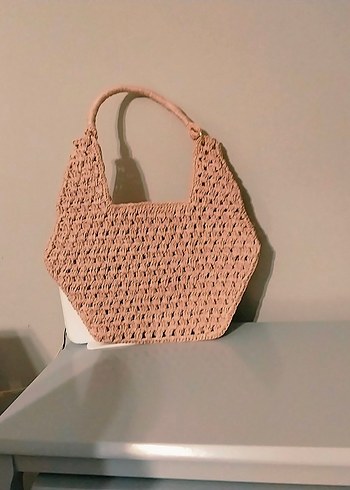 Bej Dantel Detaylı Örgü Bohem Kadın Çanta - Görsel 9