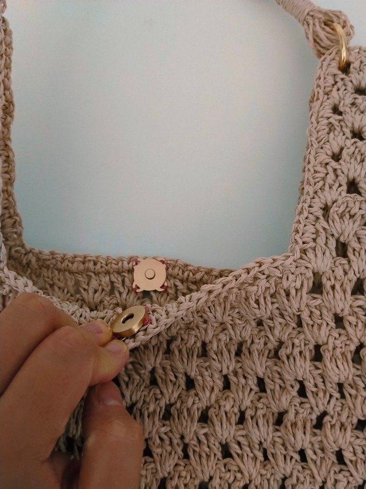 Bej Dantel Detaylı Örgü Bohem Kadın Çanta - Görsel 3