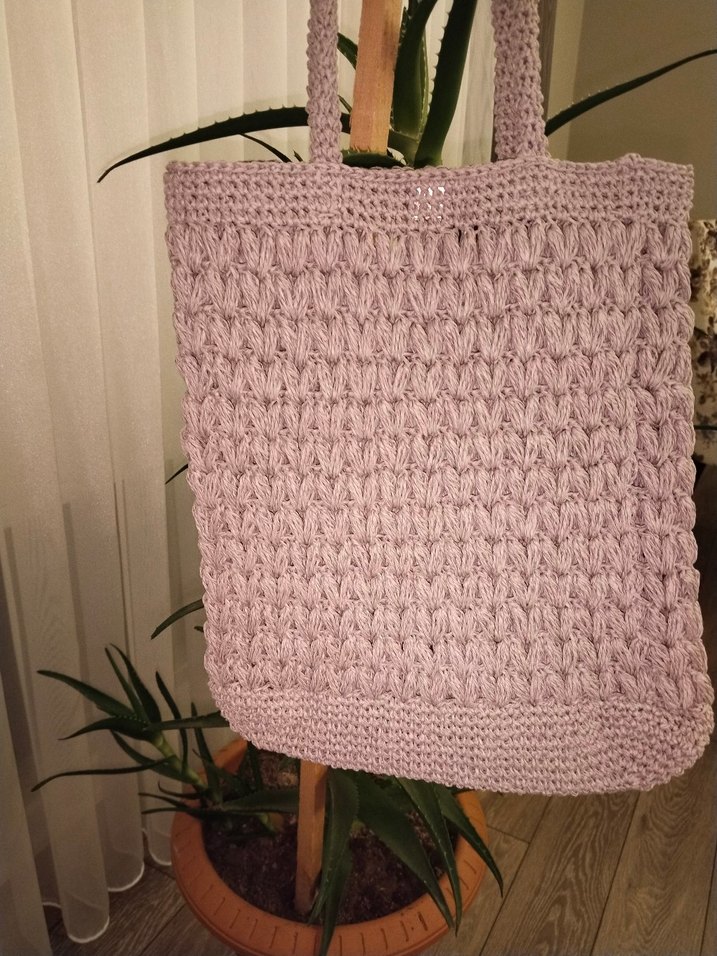 Bej Örgü Kadın Çanta Dantel Detaylı - Görsel 2