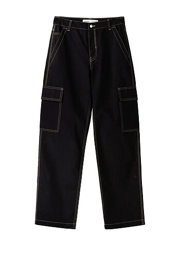 Bershka Straight Fit Kargo Jean