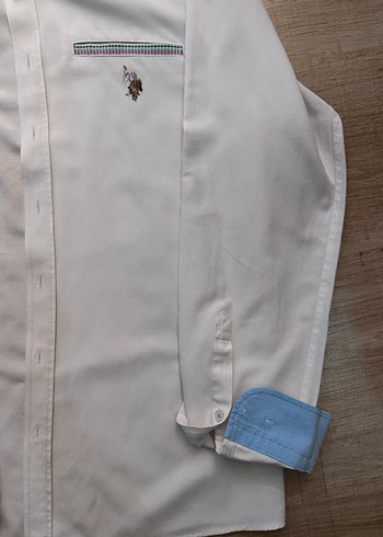 U.S Polo Assn. Erkek Beyaz Uzun Kollu Pamuklu Gömlek