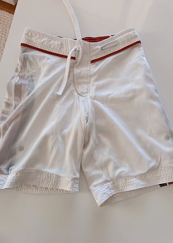 Beyaz Mini Kemerli Erkek Deniz Şortu - Görsel 4