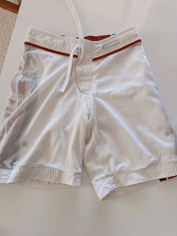 Beyaz Mini Kemerli Erkek Deniz Şortu - Görsel 4