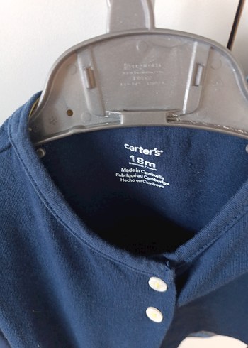 18-24 Ay Beden Erkek Çocuk Düğmeli Mavi Denim Ceket