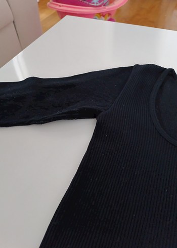 l Beden siyah Renk Stradivarius kışlık uzun kollu crop