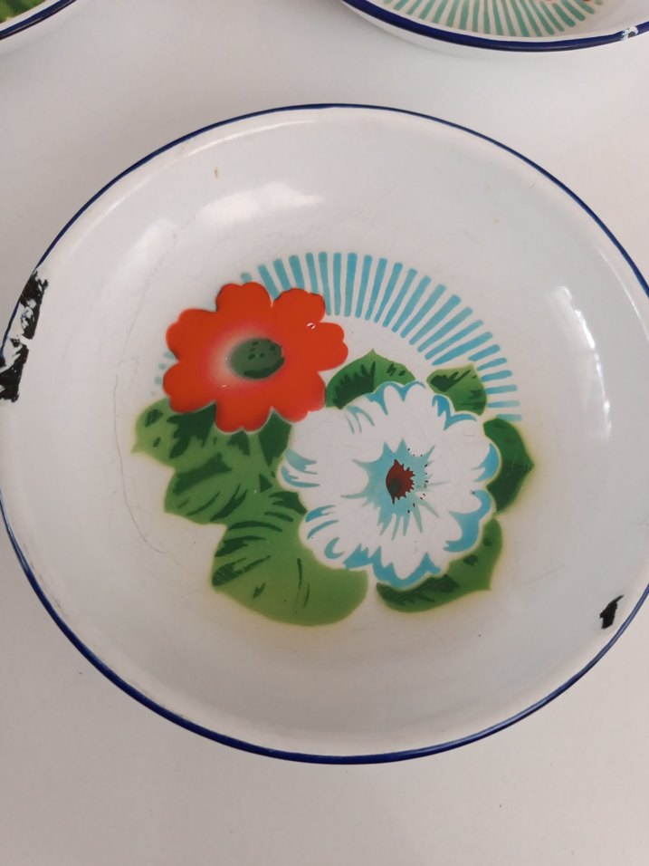 Çiçek Desenli Renkli Tabak Seti - Görsel 4