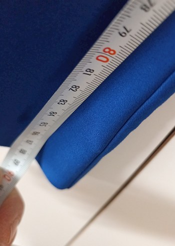 Kadın Mavi Kumaş Kemerli Pantolon - Görsel 5