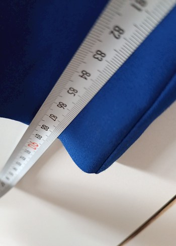 Kadın Mavi Kumaş Kemerli Pantolon - Görsel 6