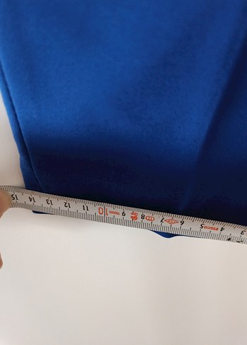 Kadın Mavi Kumaş Kemerli Pantolon - Görsel 7