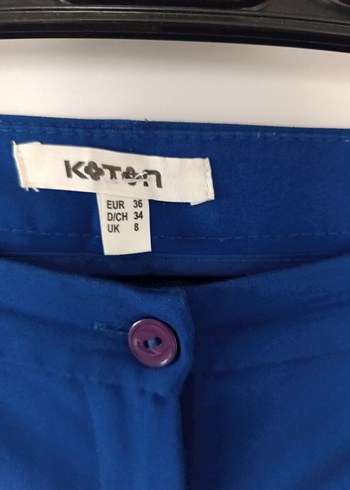 Kadın Mavi Kumaş Kemerli Pantolon - Görsel 3