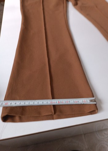 Kahverengi  Kemerli Kadın Pantolon - Görsel 7