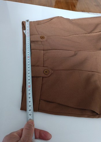 Kahverengi  Kemerli Kadın Pantolon - Görsel 4