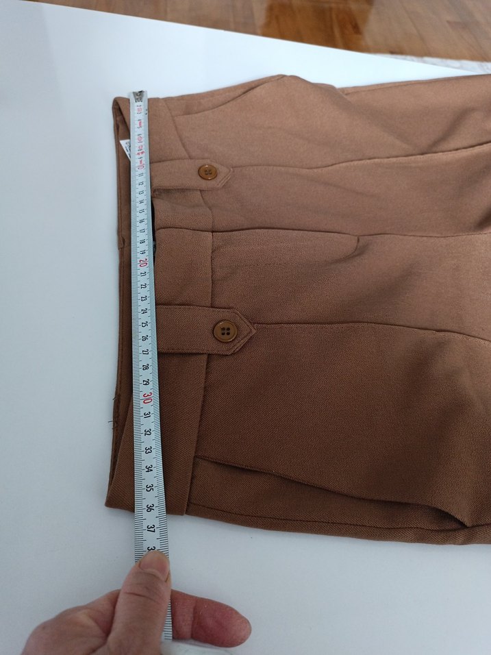 Kahverengi  Kemerli Kadın Pantolon - Görsel 4