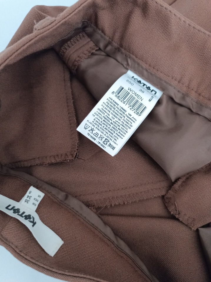 Kahverengi  Kemerli Kadın Pantolon - Görsel 5