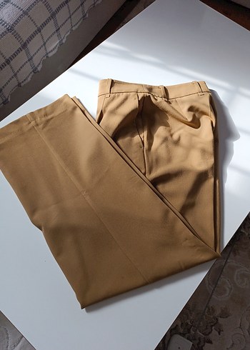 Bej Midi Kadın Kumaş Pantolon - Görsel 9